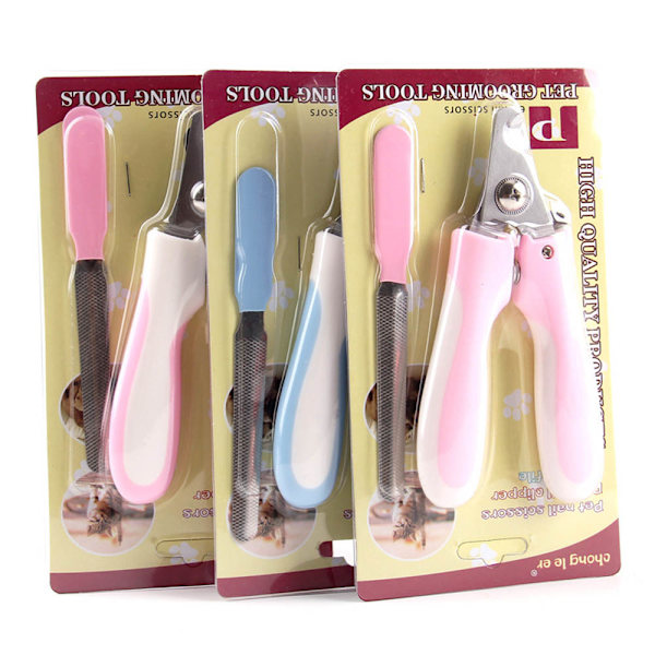 Pet Grooming Tools Nagelsax och Nagelfil för Djur Storlek: Small Rosa Small