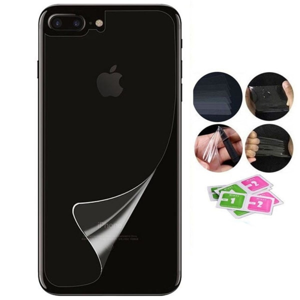 2-PACK iPhone 8 Plus Mjukt Baksida Skärmskydd PET 9H 0,2mm Transparent/Genomskinlig