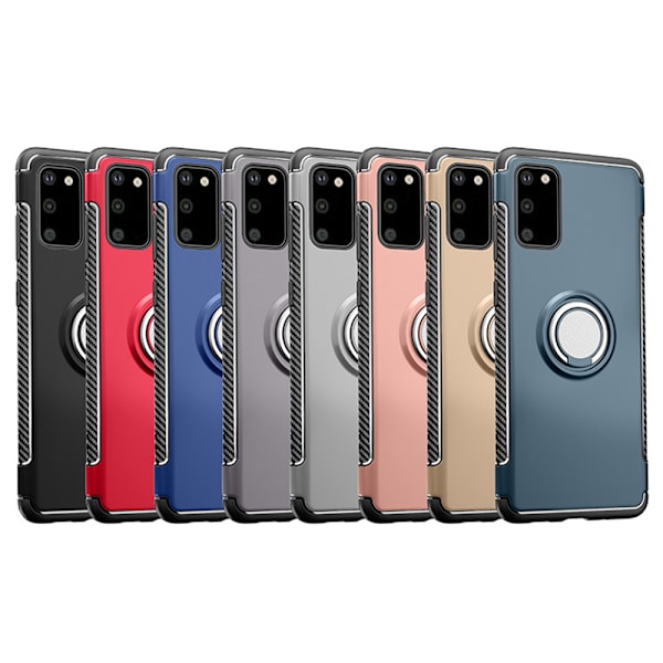 Praktiskt Skal med Ringhållare - Samsung Galaxy S20 Svart
