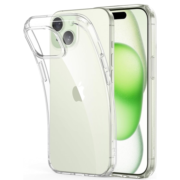 iPhone 15 - Stötdämpande TUNT Silikonskal (Floveme) Transparent