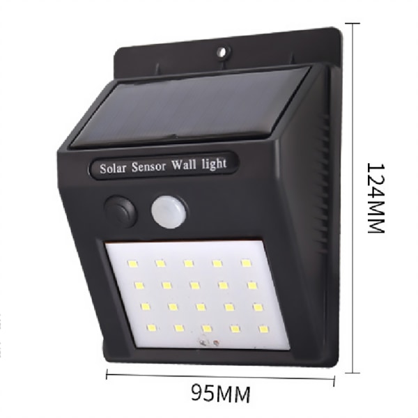 Effektfull Hållbar Solcells PIR Automatisk Utomhusbelysning 30 LED