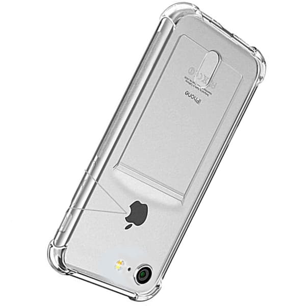 iPhone 7 - Stødabsorberende Silikoneskal med Kortlomme Transparent