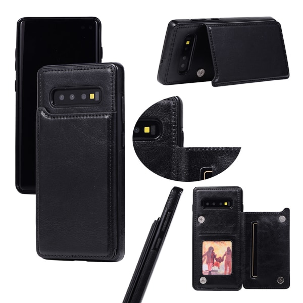 Samsung Galaxy S10 Plus - NKOBEE lærveske med lommebok/kortrom Roséguld