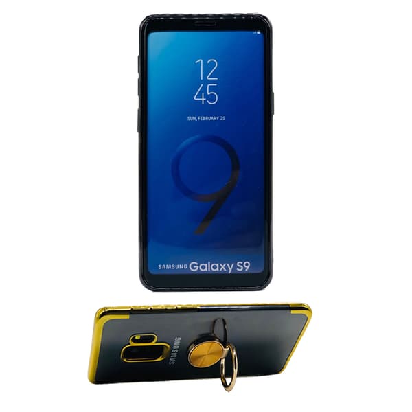 Elegant Silikonskal Ringhållare - Samsung Galaxy S9 Silver Silver