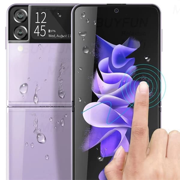 2-PACK Samsung Galaxy Z Flip 3 -Skärmskydd Hydrogel (Fram & bak) Transparent