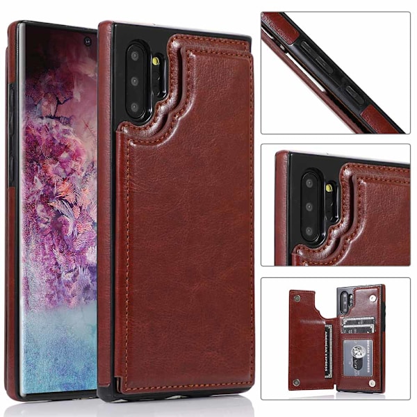 Samsung Galaxy Note10+ - Robust Skal med Kortfack (NKOBEE) Rosaröd