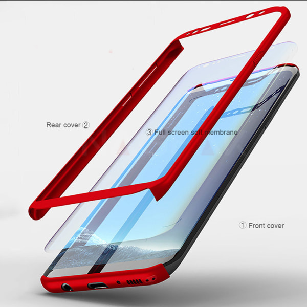 Kaksipuolinen suojakuori (FLOVEME) - Samsung Galaxy S10 Plus Röd