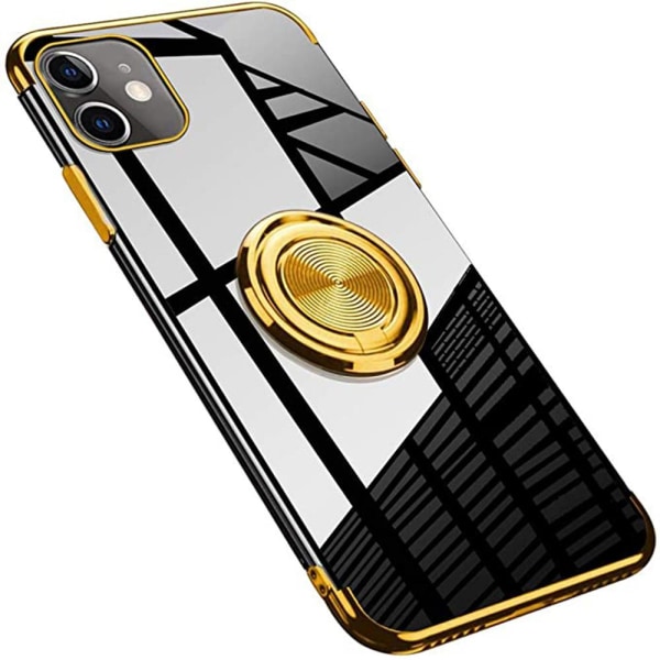 iPhone 12 Mini - Stilfuldt beskyttelsescover med ringholder (FLOVEME) Silver