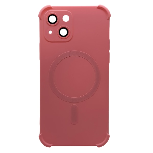 iPhone 15 - Silikoneskal med magnetisk stødbeskyttelse Rosa
