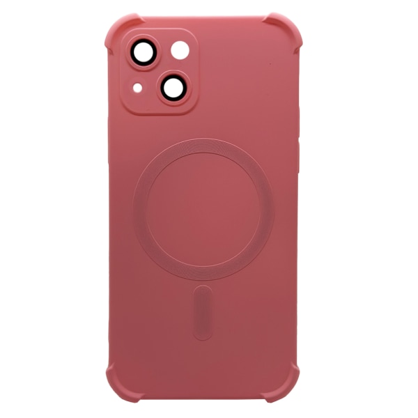 iPhone 15 - Silikonskal med Magnetiskt Stötskydd Vintage Vit