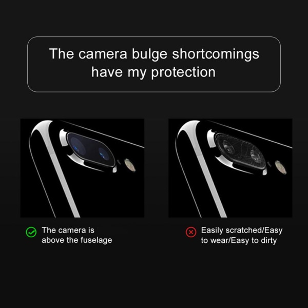 3-PAKKET iPhone 8 Plus kameralinsedeksel Standard HD Transparent/Genomskinlig