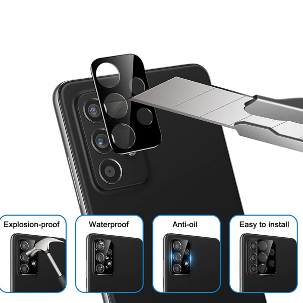 2-PACK Samsung Galaxy A53 5G kameran linssin suojus 2.5D HD-Clear Transparent