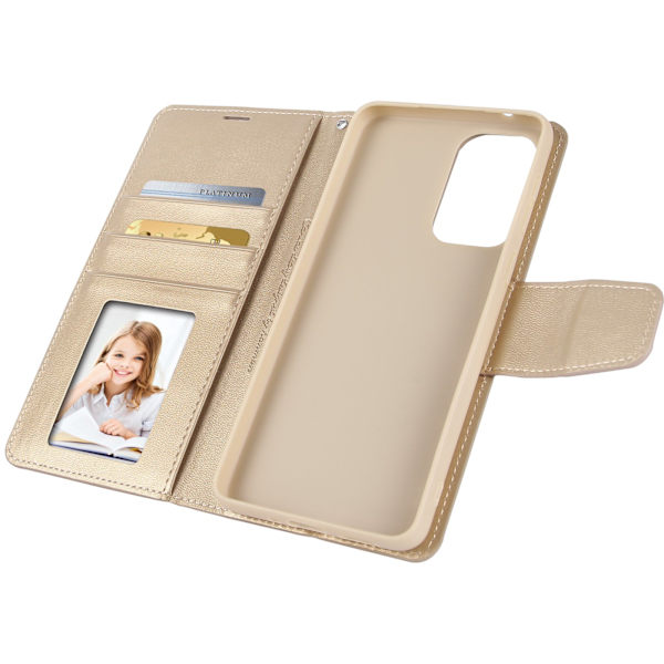 Samsung Galaxy A33 5G - Elegant HANMAN Plånboksfodral Guld
