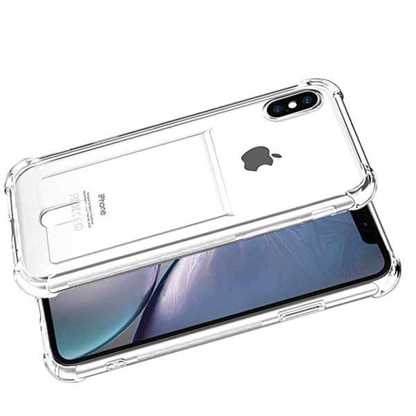 Kraftfullt Silikonskal med Kortfack Floveme - iPhone XS Max Transparent