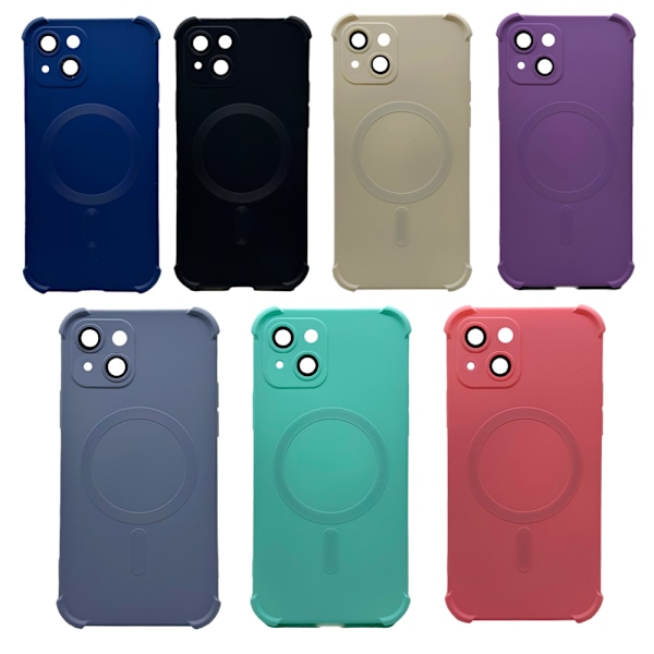 iPhone 15 - Silikonskal med Magnetiskt Stötskydd Rosa