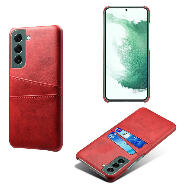 Samsung Galaxy S21 FE- Praktiskt Skal med Korthållare Röd
