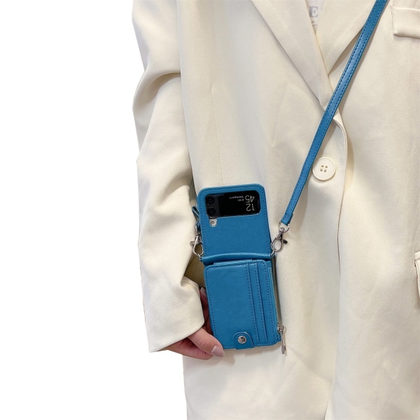 Samsung Galaxy Z Flip 4 - Beskyttelsesdeksel med kortholder Blå