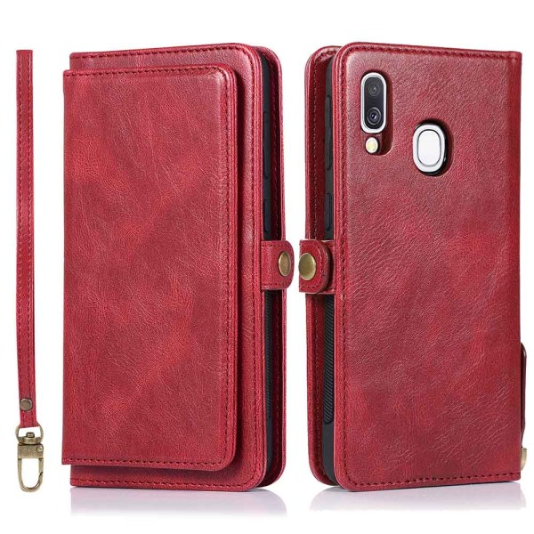 Profesjonelt lommebokdeksel - Samsung Galaxy A40 Röd