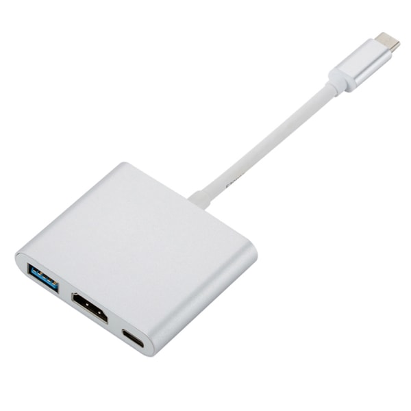 USB 3.1 Type-C Adapter HDMI USB Grå