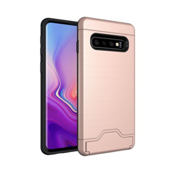 Elegant Smart Skal med Kortfack - Samsung Galaxy S10 Plus Grå