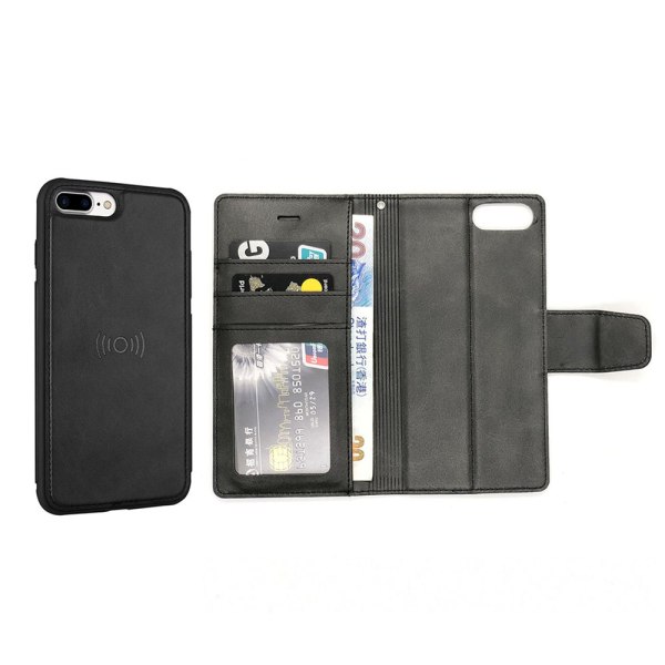 iPhone 6/6S Plus - Eksklusivt Dual Function Wallet Cover Svart