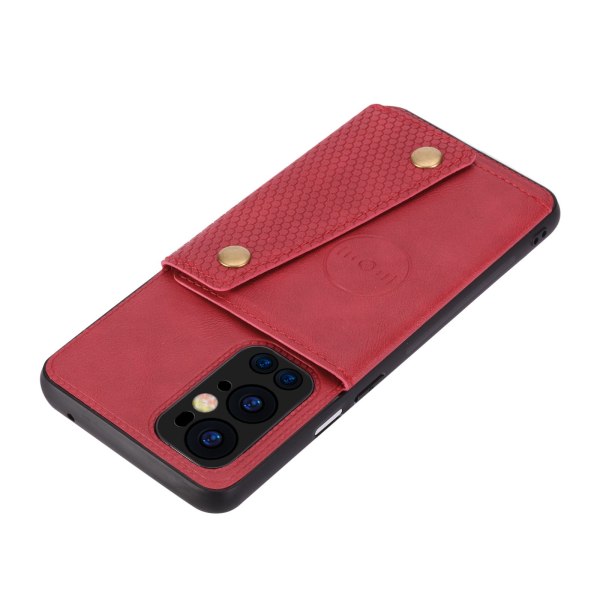 OnePlus 9 Pro - Praktisk stilig deksel med kortholder Röd