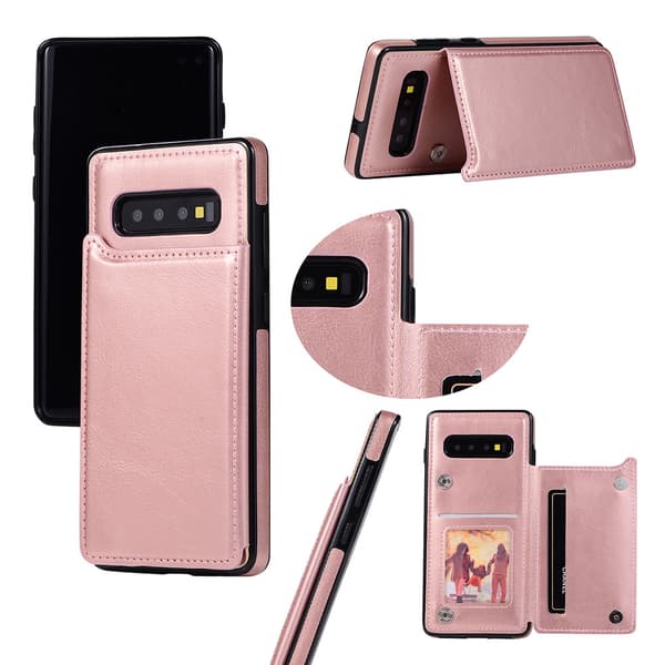 Samsung Galaxy S10 Plus - Tyylikäs Kuori Korttipaikalla Röd