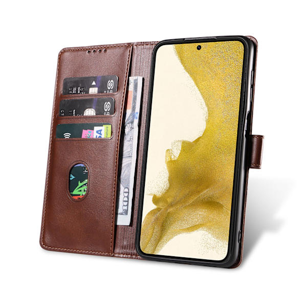 Samsung Galaxy - Praktiskt Plånboksfodral Mörkbrun S23 Ultra