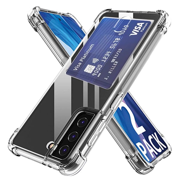 Samsung Galaxy S21 - Skyddsskal med Kortfack Transparent