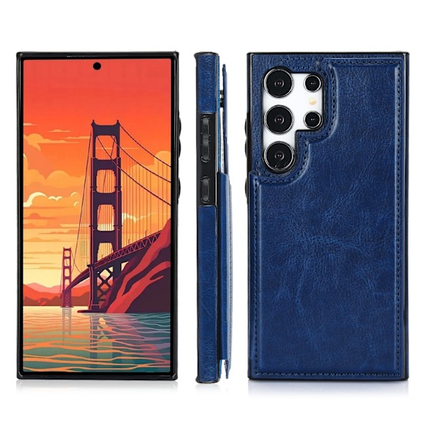 Samsung Galaxy S25 Ultra - Stilrent Skal med Kortfack Röd