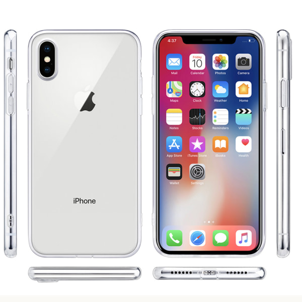 iPhone XS Max - 1 Set Stötdämpande Silikonskal med Skärmskydd Transparent