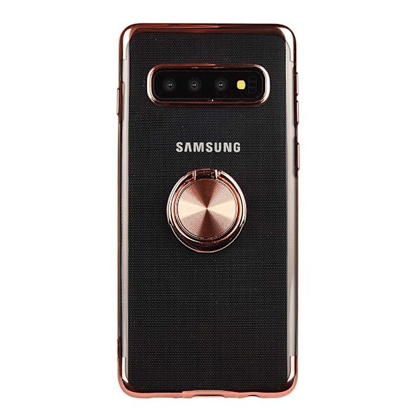 Samsung Galaxy S10E - Praktiskt Silikonskal Ringhållare FLOVEME Röd