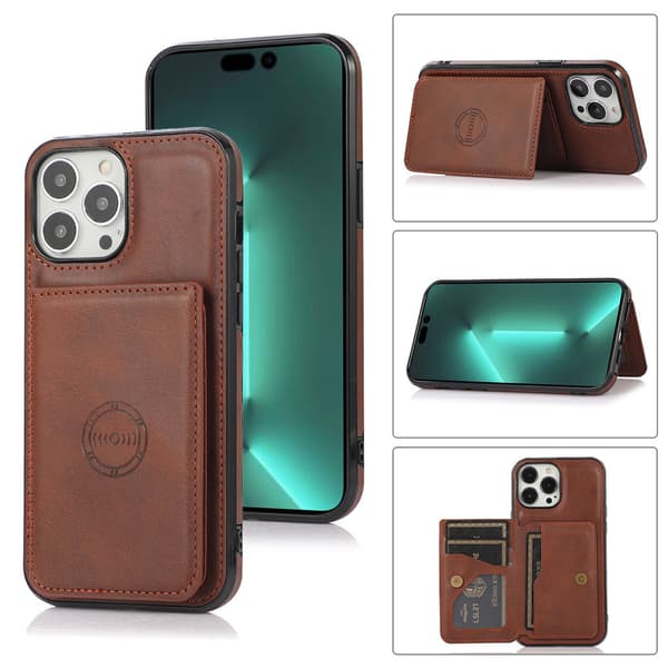 Leman Skal med PU-Läder & Magnet kompatibel med iPhone 16 Pro Max Blå