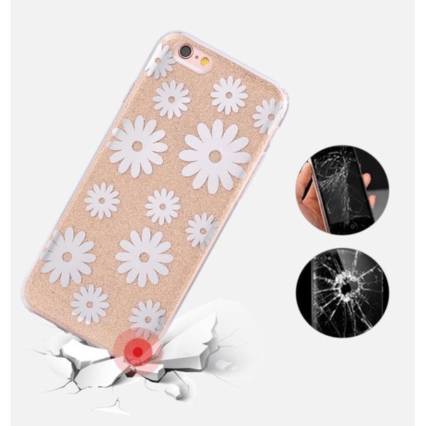 iPhone 6/6S Stilfuldt Crystalflower etui TILBUD! Crystalgrå