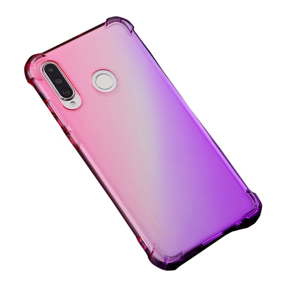 Huawei P30 Lite - Robust stilsikkert silikonskall Blå/Rosa