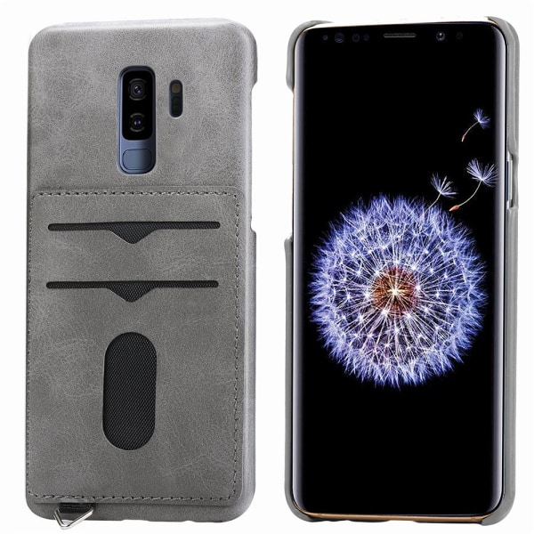 Lemans Vintage-Mark Skal med Korth�llare - Samsung Galaxy S9+ Grå