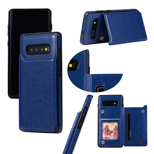 Samsung Galaxy S10 Plus - NKOBEE lærveske med lommebok/kortrom Roséguld