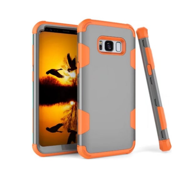Elegant og beskyttende hybridcover fra LEMAN Samsung Galaxy S8+ Grå/Orange
