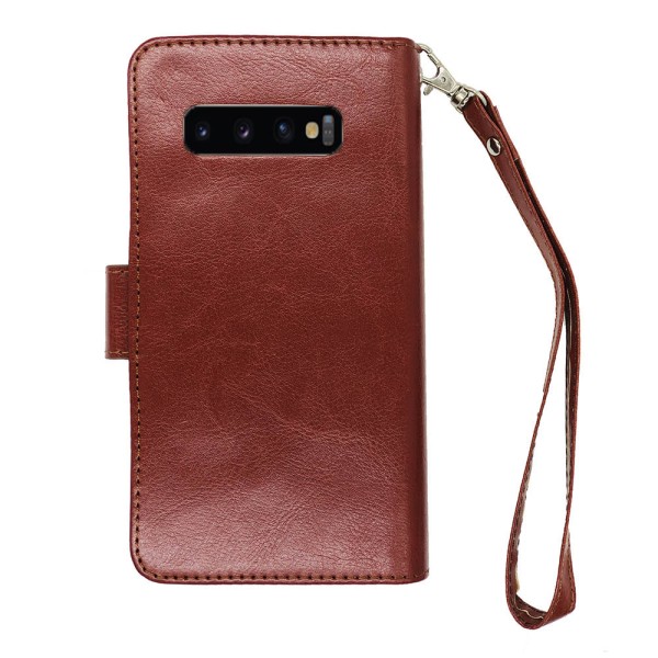 Robust 9-korts lommebokdeksel - Samsung Galaxy S10 Brun