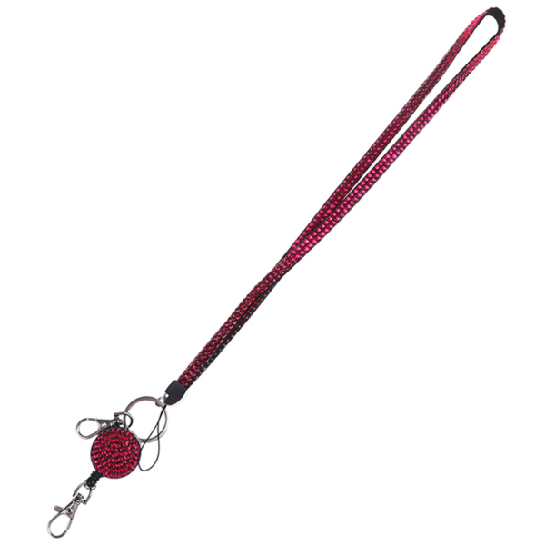 Exklusivt Smidigt Halsband, Nyckelband, Korthållare Hot Pink