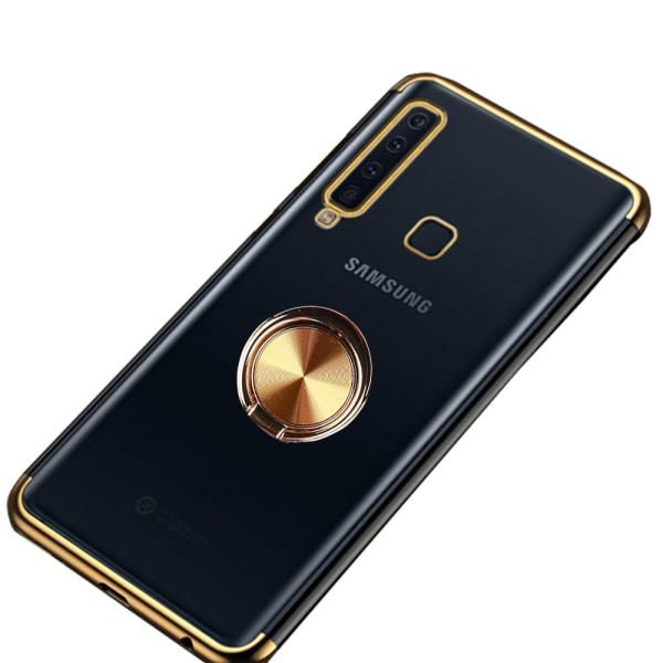 Silikonskal med Ringhållare - Samsung Galaxy A9 2018 Guld