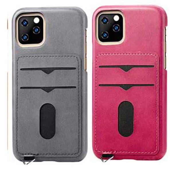 iPhone 11 Pro Max - Elegant Smart Cover med Kortholder Grå