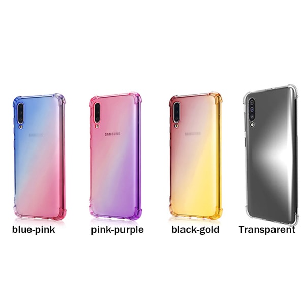 Samsung Galaxy A70 - Kraftfuldt silikonecover Blå/Rosa