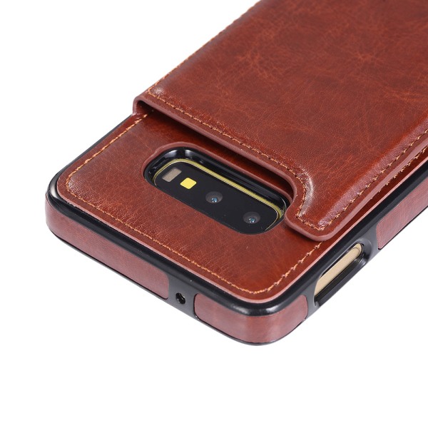 Samsung Galaxy S10e - NKOBEEN nahkakotelo lompakko-/korttilokerolla Brun