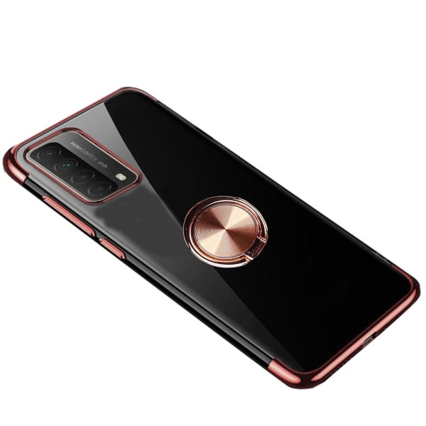 Huawei P Smart 2021 - Stilfuldt praktisk cover med ringholder Roséguld