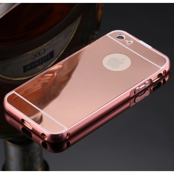 iPhone 5/5S/5SE - Elegant cover fra LEMAN (ramme i aluminium) Svart