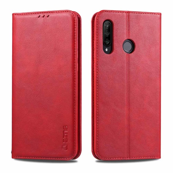 Huawei P30 Lite - Tyylikäs Smart Wallet -kotelo Röd