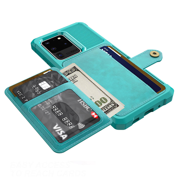 Samsung Galaxy S20 Ultra - Smart Skal med Kortfack Svart