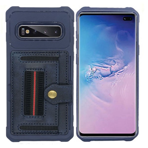 Samsung Galaxy S10 Plus - Praktiskt Skal med Kortfack Röd