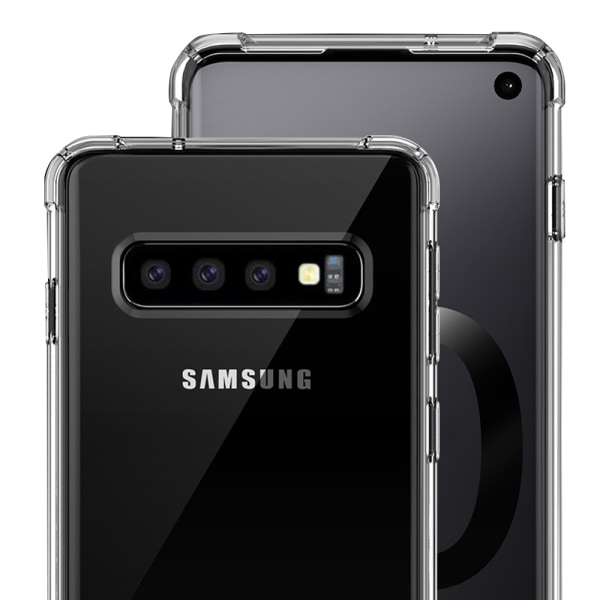 Silikondeksel tykt hjørne - Samsung Galaxy S10 Plus Transparent/Genomskinlig